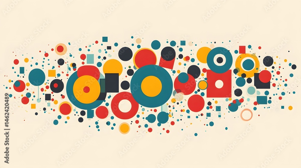 Obraz premium Abstract design with various geometric shapes.