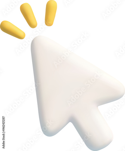3D Vector Click Cursor Icon Isolated