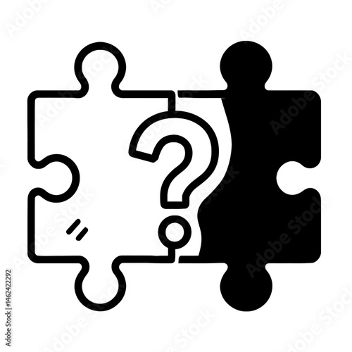 Puzzle Pieces with Question Mark Illustration - Mystery and Connection