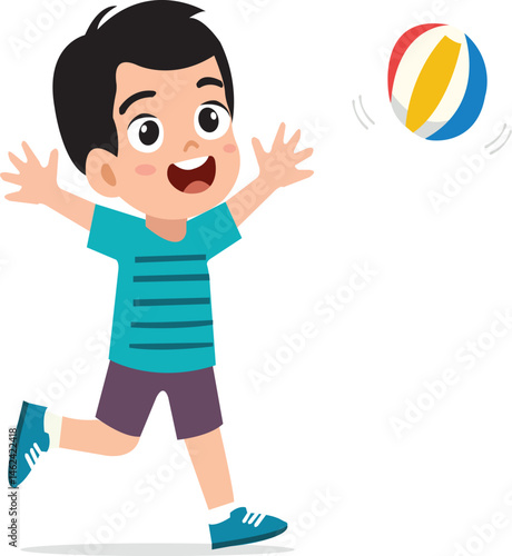 boy play with ball