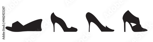 High Heel Shoe Icon silhouette vector illustration