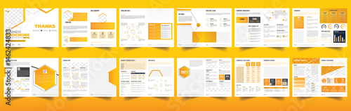Company profile brochure template layout design, 24 pages corporate brochure design template, Minimal Business Brochure template design, layout template for company profile ,annual report