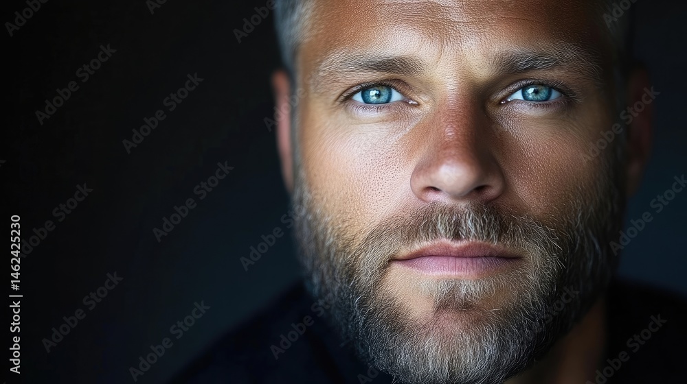 Fototapeta premium Close-up portrait of a man with a serious expression