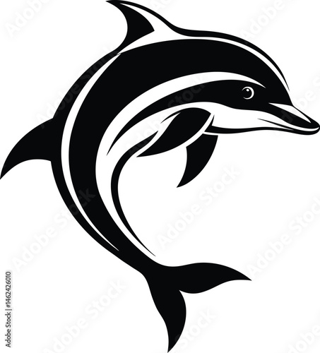 Dolphin silhouette, dolphin vector illustration,icon,logo clipart