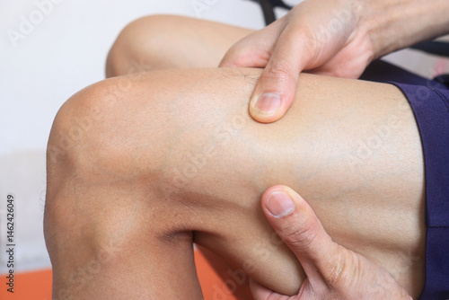 young man holding a stomach