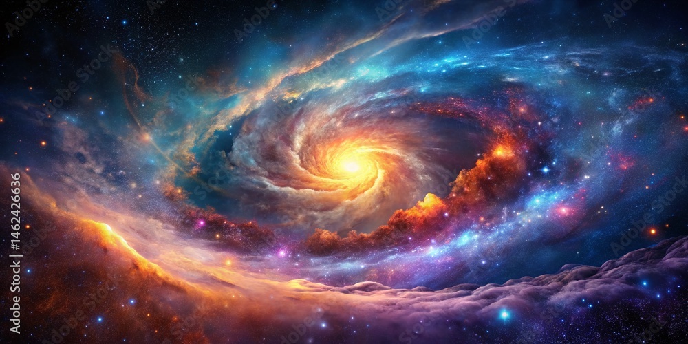 Vibrant Cosmic Nebula: Celestial Space Scene with Vivid Colors and Glowing Gas Clouds Vibrant Cosmic Nebula: Celestial Space Scene with Vivid Colors and Glowing Gas Clouds