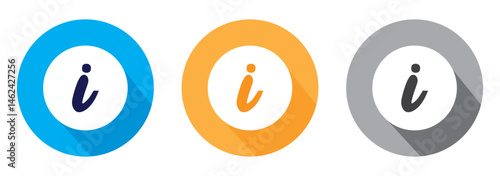 Information. Different styles, color, more information. Vector icons.