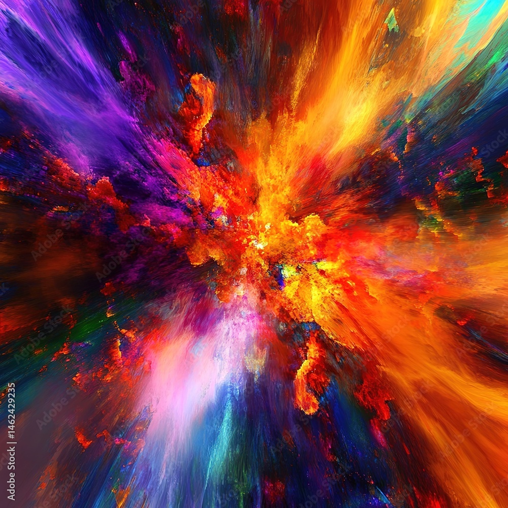 Abstract Colorful Explosion Painting Abstract Colorful Explosion Painting