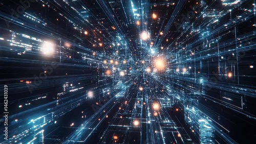 Abstract Technological Digital Data Transfer Backdrop for Next Generation Network