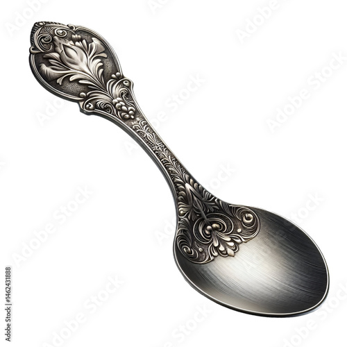 Antique spoon isolated on white background