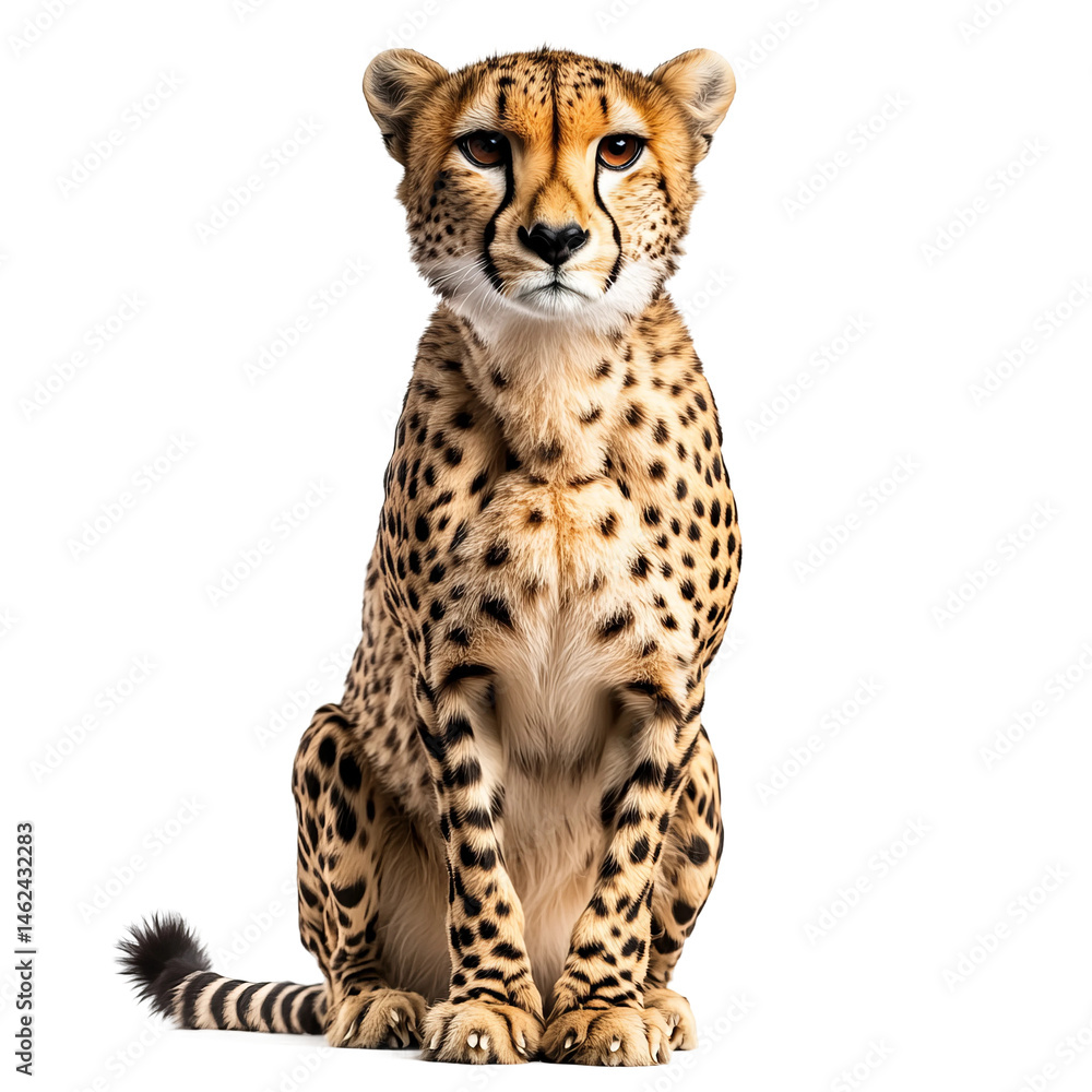 Majestic cheetah sitting upright, exuding poise and confidence. The cheetah's spotted coat and intense gaze captivate, embodying the spirit of the wild Majestic cheetah sitting upright, exuding poise and confidence. The cheetah's spotted coat and intense gaze captivate, embodying the spirit of the wild