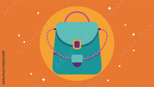 Playful Accessories A closeup illustration of a trendy backpack with easytoreach compartments and a necklace with tactile sensoryfriendly elements p on a vibrant textured