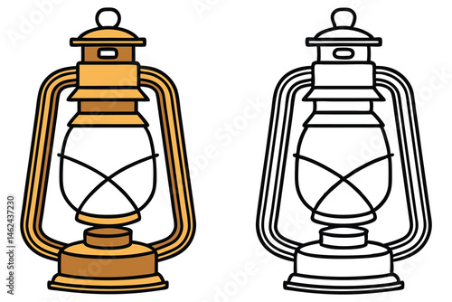 Two kerosene lamp icons are presented, one colored gold, the other uncolored