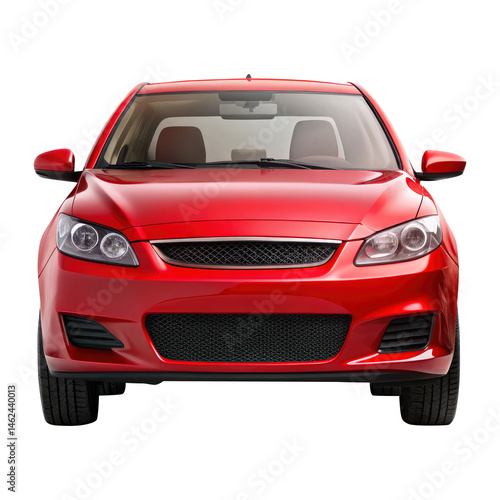 red car isolated on transparent white background, clipping path