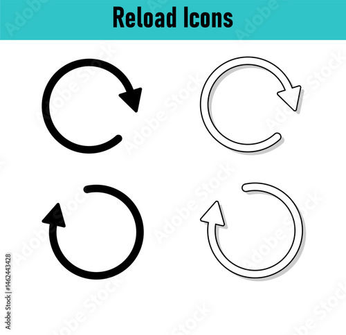 Reload icons line art vector illustration design