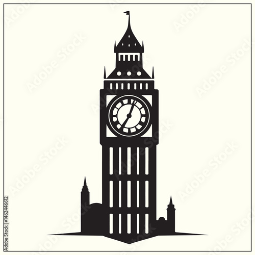 Big Ben Silhouette, Clock Tower
