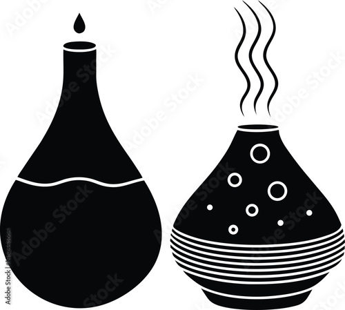 Humidifier with mood lighting and aroma diffuser silhouette