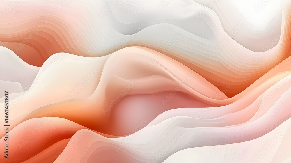 Obraz premium Abstract Orange and White Flowing Wave Background