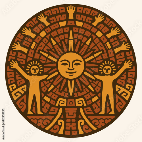 Tribal sun worshipper icon 