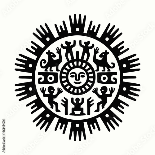 Tribal sun worshipper icon 