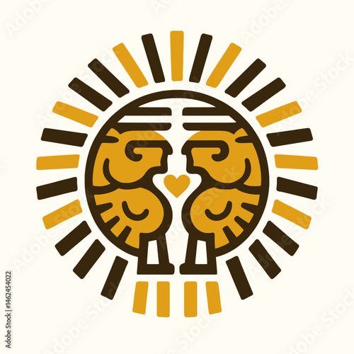 Tribal sun worshipper icon 