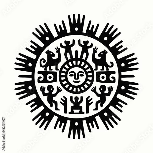 Tribal sun worshipper icon 