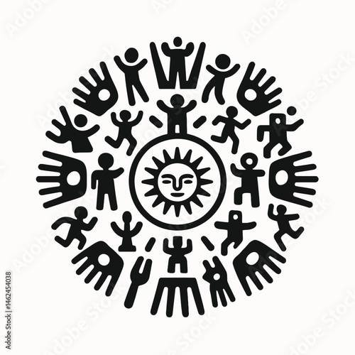Tribal sun worshipper icon 