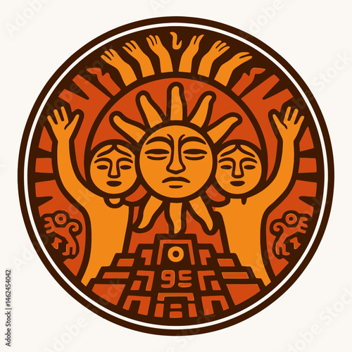 Tribal sun worshipper icon 