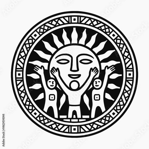 Tribal sun worshipper icon 