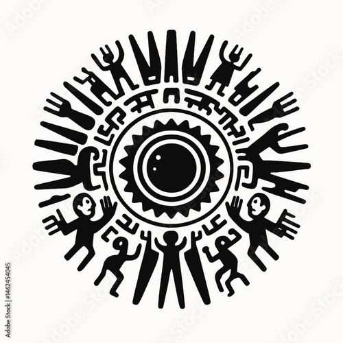 Tribal sun worshipper icon 