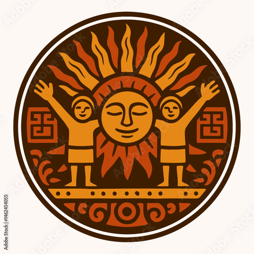 Tribal sun worshipper icon 