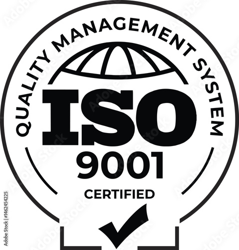 ISO 9001 Certified Quality Management System | Accreditation Seal for Business Compliance, Standard Adherence and Process Assurance