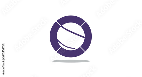 Abstract Indigo Circle Graphic with Subtle Shadow