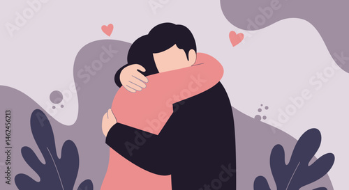 Stylized Pregnant Woman with Hands on Belly and Heart Symbol