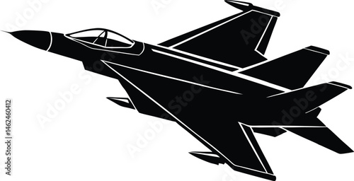 Air Force Jet Silhouette F16 Falcon Fighter