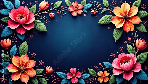 Intricate floral textile design in vibrant hues, texture, leaf, colorful