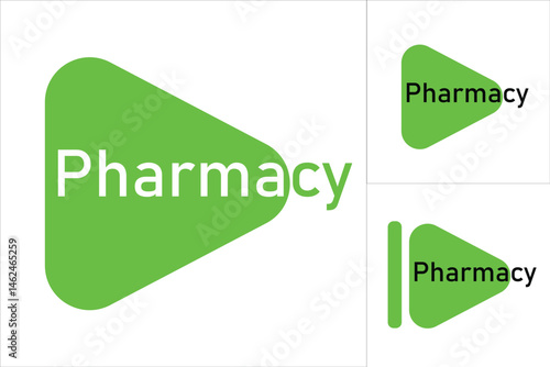 Pharmacy concept logo vector design with eco cross shape. Medical Clinic Logotype