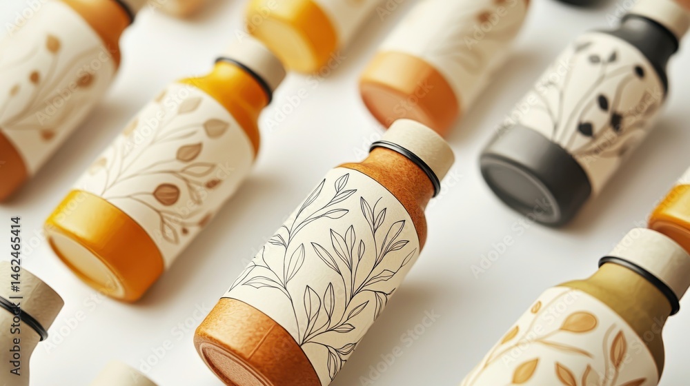 custom made wallpaper toronto digitalPaper bottle mockups with sustainable branding and earthy tones representing packaging reform and eco beverage solutions
