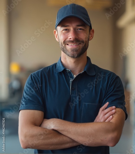 Man in Blue Polo and Cap