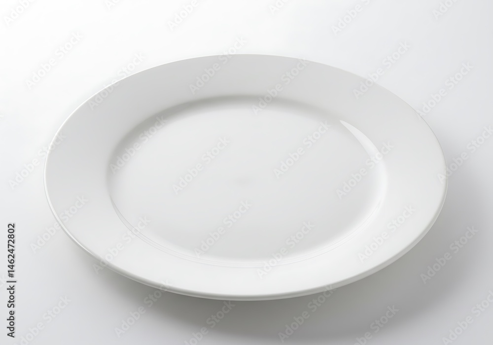 Simple White Dinner Plate Elegant Design Clean Minimalist Tableware Porcelain Dishware Restaurant