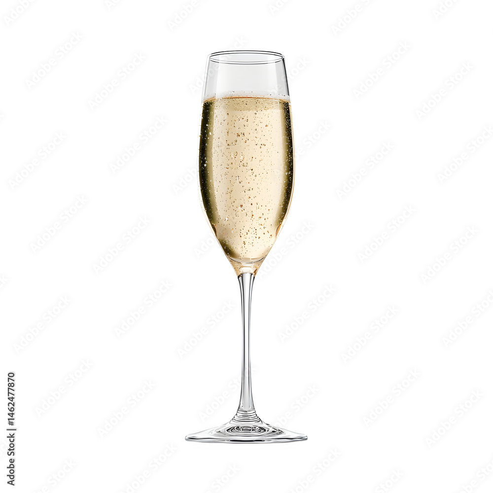 Long stemmed champagne flute half filled isolated on transparent background Long stemmed champagne flute half filled isolated on transparent background