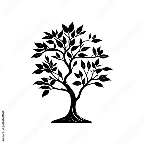 Elegant arboreal silhouette evokes natural beauty and minimalist style