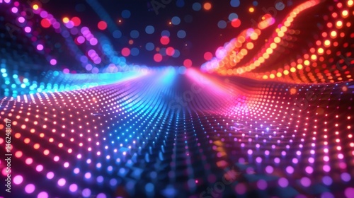 Wallpaper Mural Abstract colorful light patterns with bokeh effect in dynamic flowing waves Torontodigital.ca