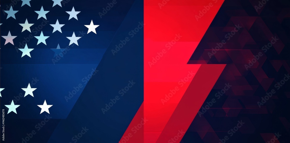 Fototapeta premium Stars and Stripes Lightning Bolt, Patriotic, Abstract