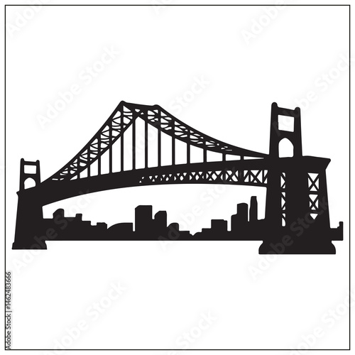 City Bridge Shadow, Skyline, Night
