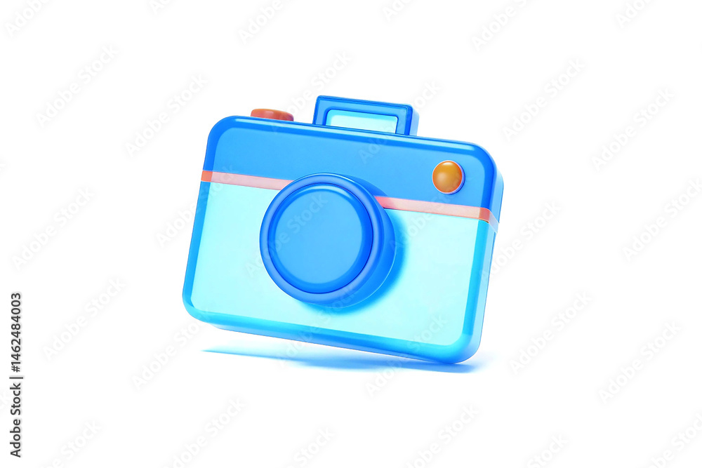 Bluish and Orange Camera - 3D Photography Icon Bluish and Orange Camera - 3D Photography Icon