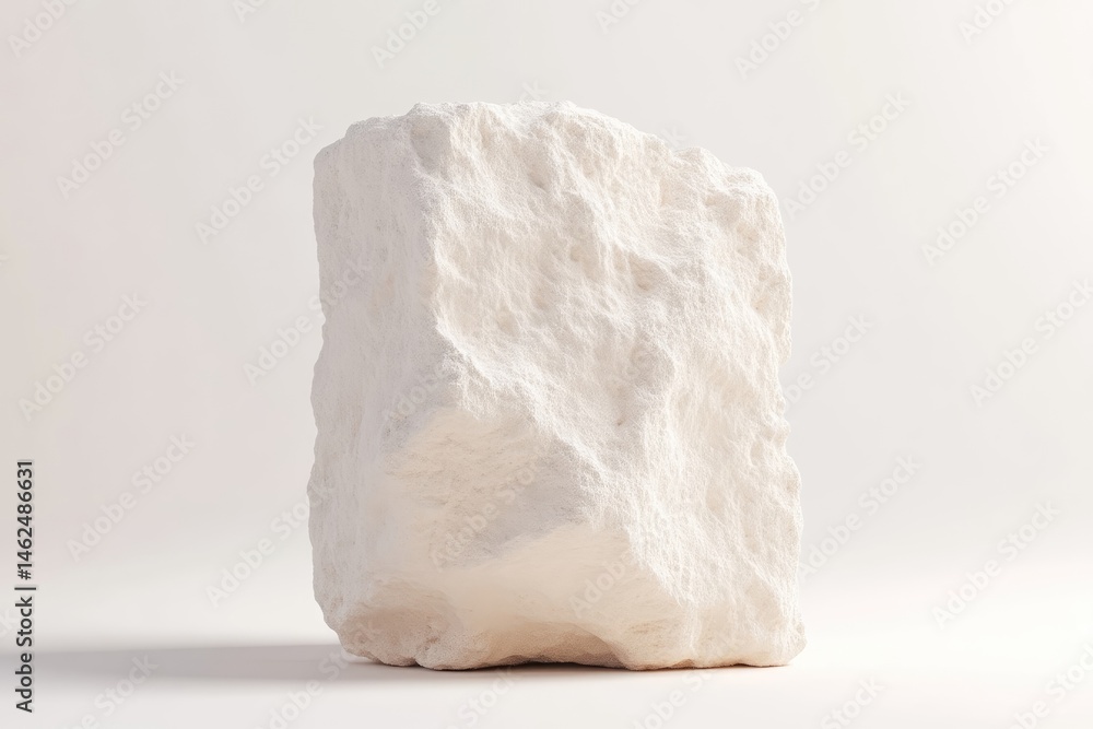 Rough, cubic, white stone Rough, cubic, white stone