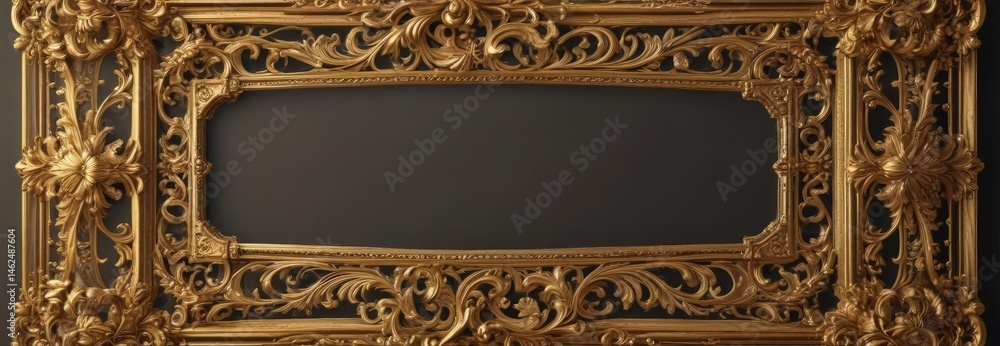 Elegant gold scrollwork, vintage frame with rich details , gold, wedding