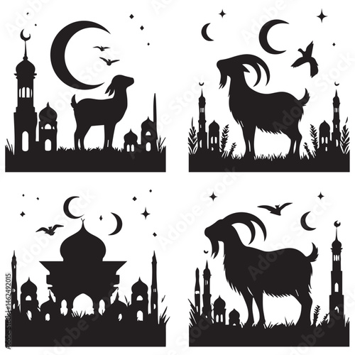 Eid Al-Adha Goat Silhouette