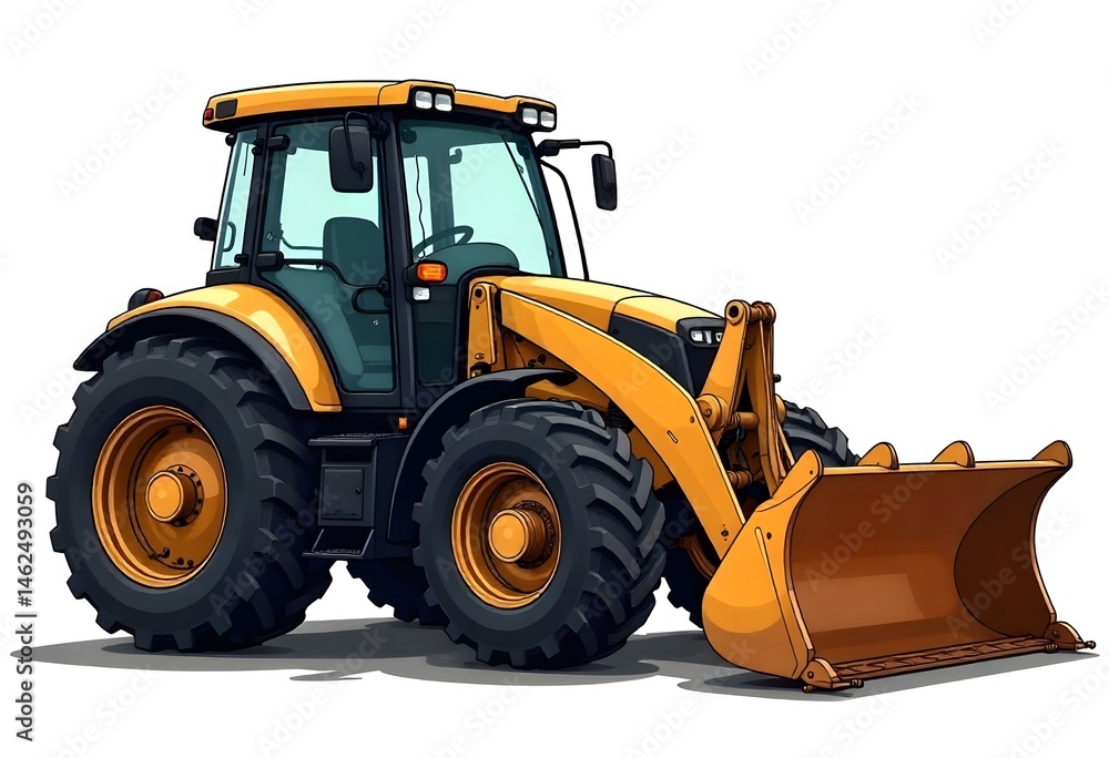 yellow bulldozer isolated on white yellow bulldozer isolated on white